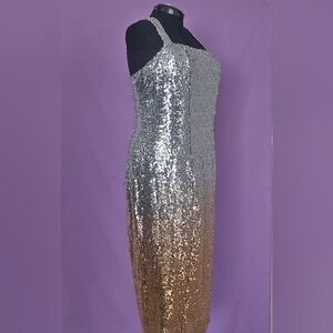 Silver Sequin One-Shoulder Dress